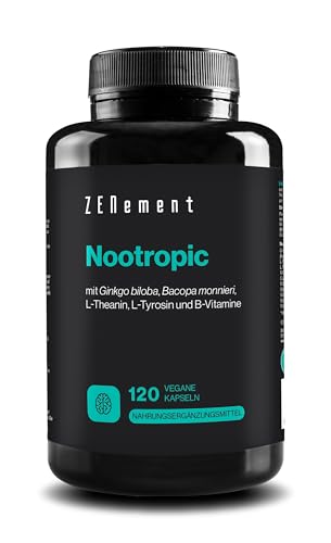 Nootropic, mit Ginkgo Biloba, Bacopa, Grüner Tee,...