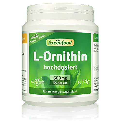 L-Ornithin, 500 mg, hochdosiert, 120 Kapseln –...