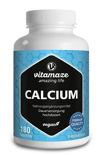 Calcium Tabletten hochdosiert vegan, 180 Tabletten...
