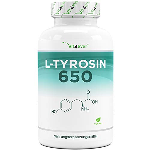 L-Tyrosin - 240 vegane Kapseln - Extra hochdosiert...