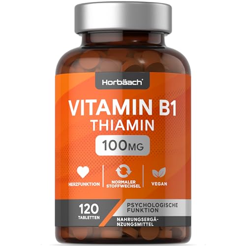 Vitamin B1 Hochdosiert 100mg Thiamin | 120 Vegane...