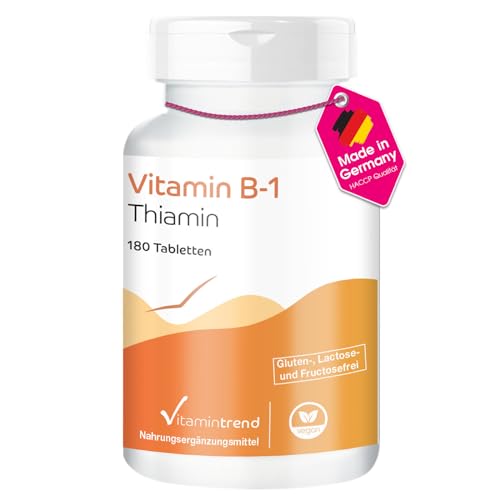 Vitamin B1 (Thiamin) 100mg -180 vegane Tabletten !...
