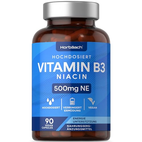 Vitamin B3 Niacin 500mg | 90 VEGANE Flush Free...