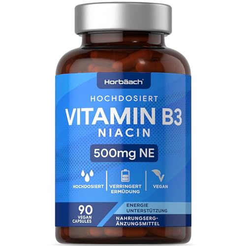 Vitamin B3 Niacin | Hochdosiert 500mg Nicotinamid...