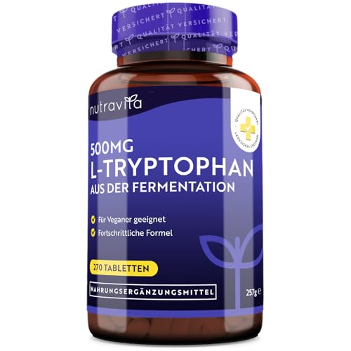 L-Tryptophan 500mg Hochdosiert - 270 Vegane...