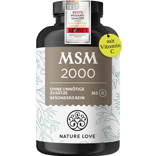 NATURE LOVE® MSM 2000mg mit Vitamin C - 365...