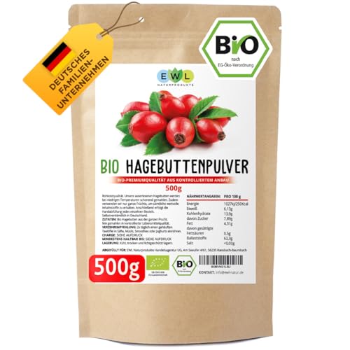 EWL Naturprodukte Hagebuttenpulver BIO 500g,...