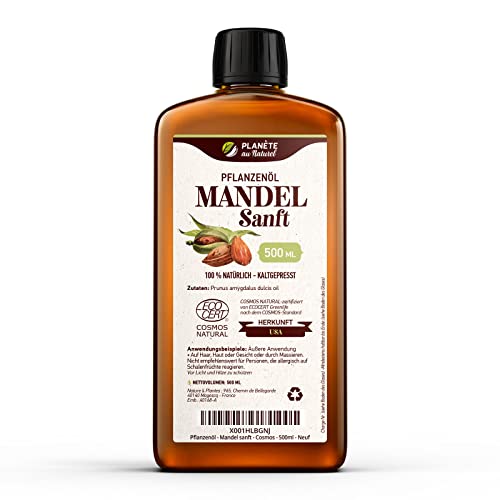 Mandelöl süß 500ml - 100% Rein, Natürlich &...