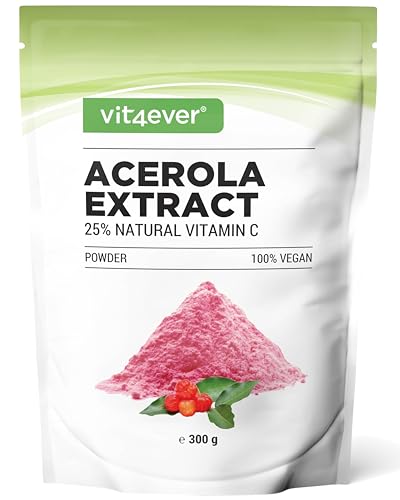 Acerola Pulver - 300 g (6,6 Monate Vorrat) -...