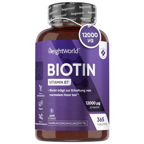 Biotin Tabletten - 12.000mcg reines Biotin für...