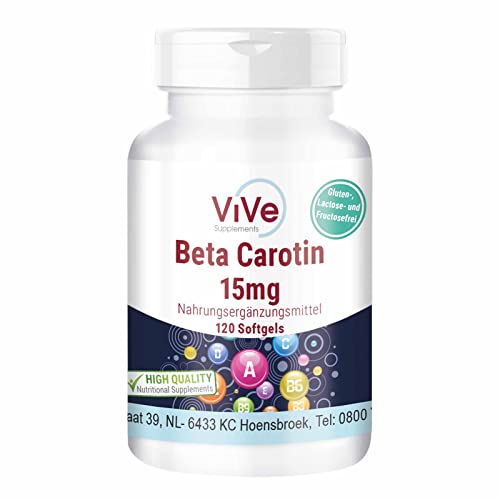 Beta Carotin 15 mg - 120 Softgels - 2,5 mg...