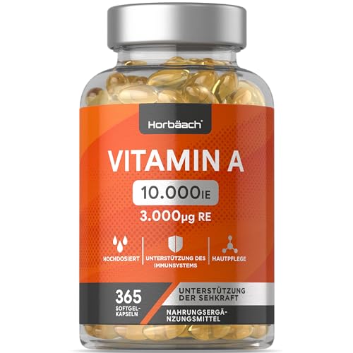 Vitamin A Hochdosiert 10000 IE | 365 Softgel...