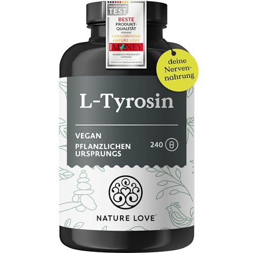 Veganes L-Tyrosin (240 Kapseln) - hochdosiert mit...
