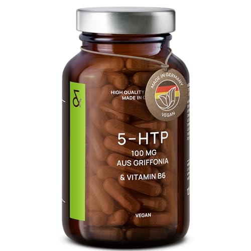 5-HTP Kapseln hochdosiert plus Vitamin B6 - für...