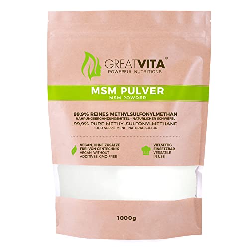 GreatVita MSM Pulver 1000g | 99,9% rein/Premium...