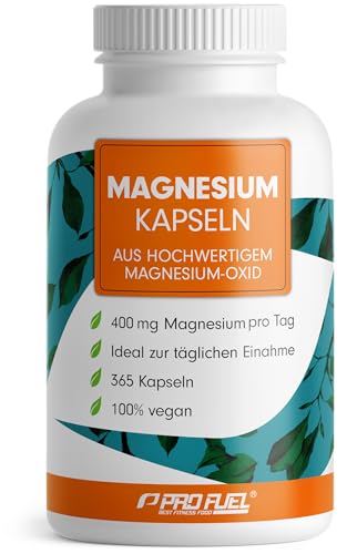 Magnesium Kapseln 365x (1 Jahr) - 668mg...