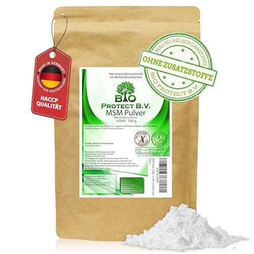 MSM Pulver 500g - 99,9% rein - Ohne Zusatzstoffe -...