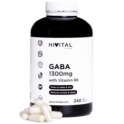 GABA 1300 mg mit Vitamin B6. 240 vegane Kapseln...