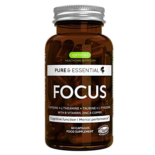 Focus – Gehirn-Booster mit Koffein, L-Theanin,...