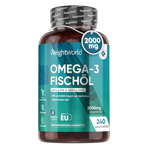 Omega 3 Kapseln - 2000mg Fischöl mit 1100mg...