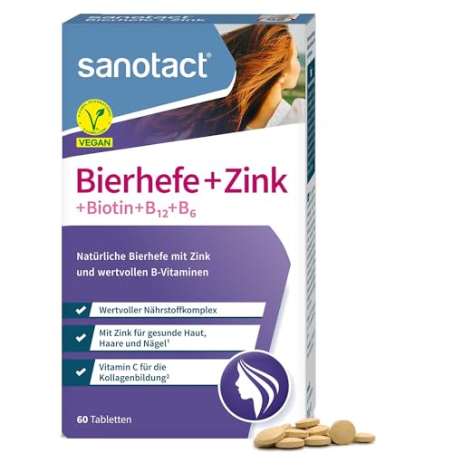 sanotact Bierhefe + Zink (60 Tabletten) • Für...
