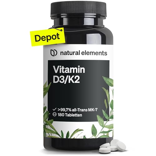 Vitamin D3 + K2 Depot – 180 Tabletten –...