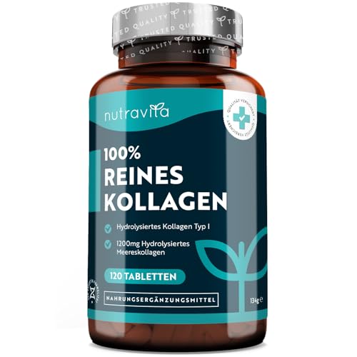 Kollagen Tabletten - 1200mg pures Marine Collagen...