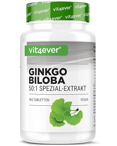 Ginkgo Biloba 6000 mg - 365 Tabletten – Premium...