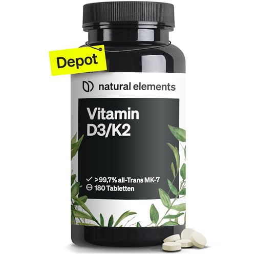 Vitamin D3 + K2 Depot – 180 Tabletten –...