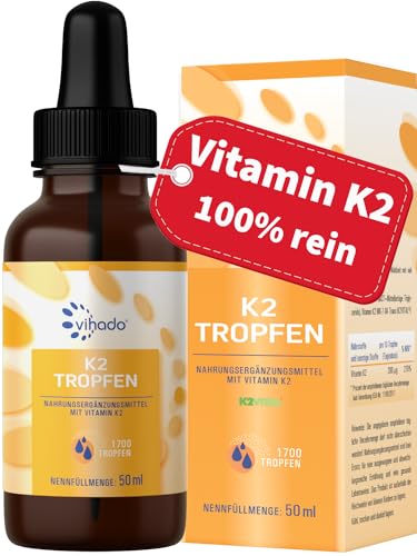 Vihado Vitamin K2 Tropfen hochdosiert, Premium:...