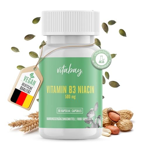Vitabay Vitamin B3 Niacin 500 mg - 90 VEGANE Flush...