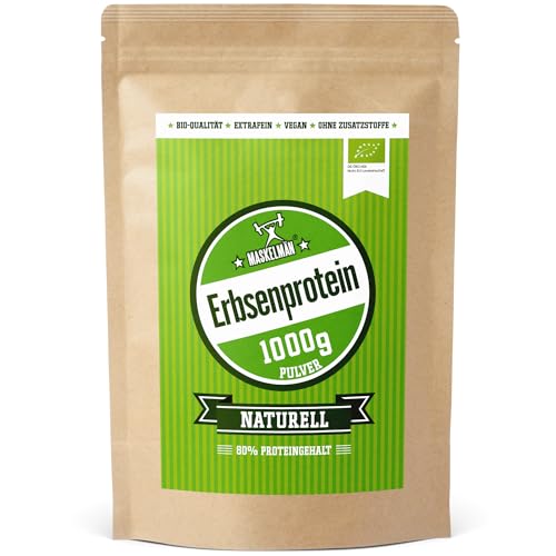 Bio Erbsenprotein Pulver - 1 KG - Erbsenmehl inkl....