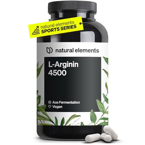 L-Arginin – 365 vegane Kapseln – 4.500mg...