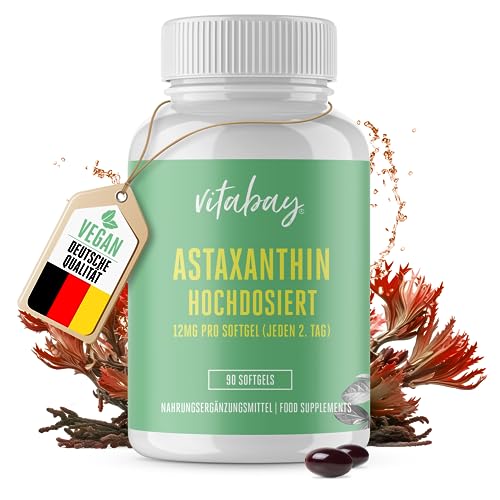 Vitabay Astaxanthin 12 mg Hochdosiert VEGAN - 90...