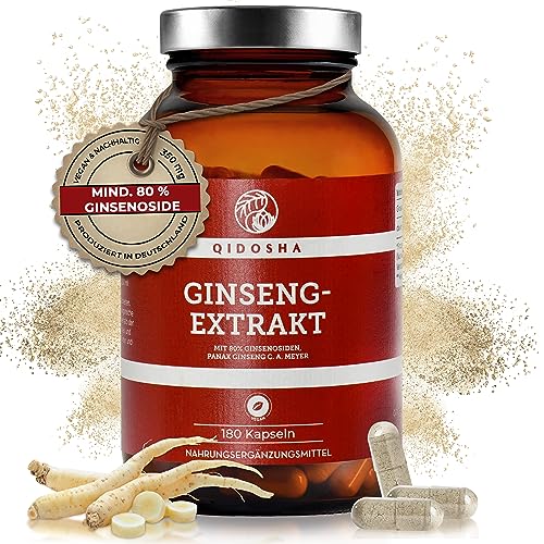 QIDOSHA® Ginseng Kapseln hochdosiert mit 80%...