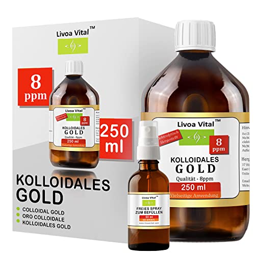 Kolloidales Gold 8ppm/250ml - Mit Gratis Spray...