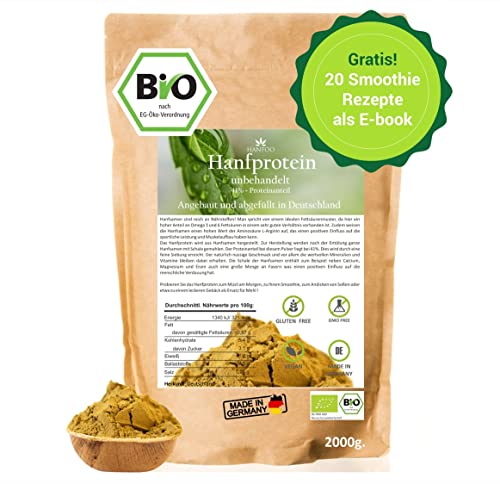 BIO Hanfprotein 2kg aus Deutschland, Veganes...