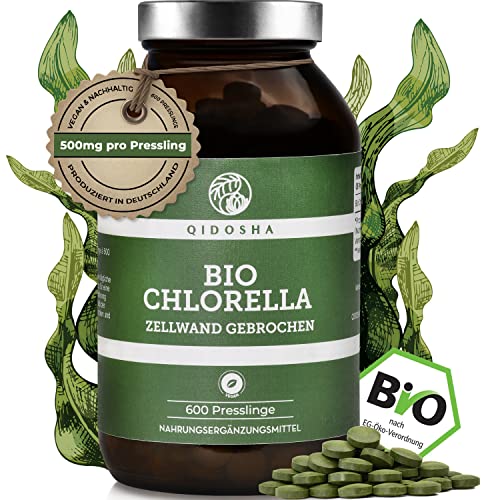 QIDOSHA® Bio Chlorella Presslinge, 600 Stk/Glas,...